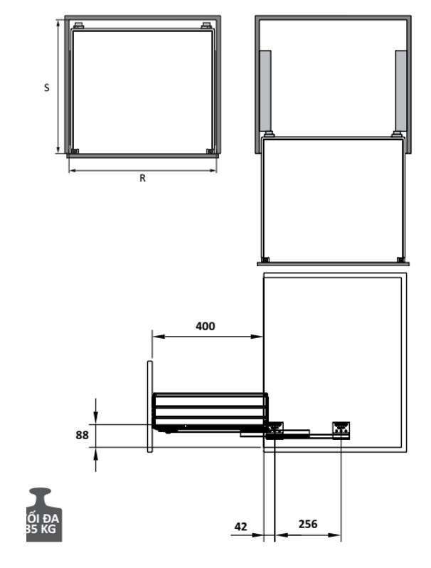 Kệ Úp Chén Hafele Cappella MSP 549.08.014 tủ rộng 900mm