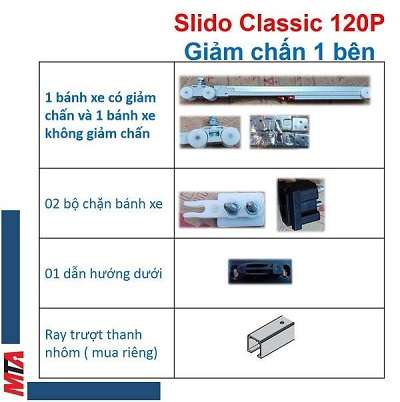 phụ kiện cửa trượt hafele 120P giảm chấn 1 bên