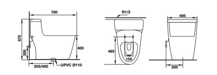 bồn cầu một khối hafele H3