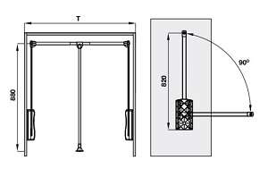 thông số kỹ thuật tay nâng móc áo hafele