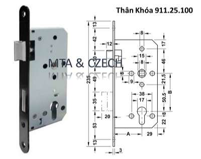  Khóa tay gạt hafele 901.79.872 đen mờ đồng thau 