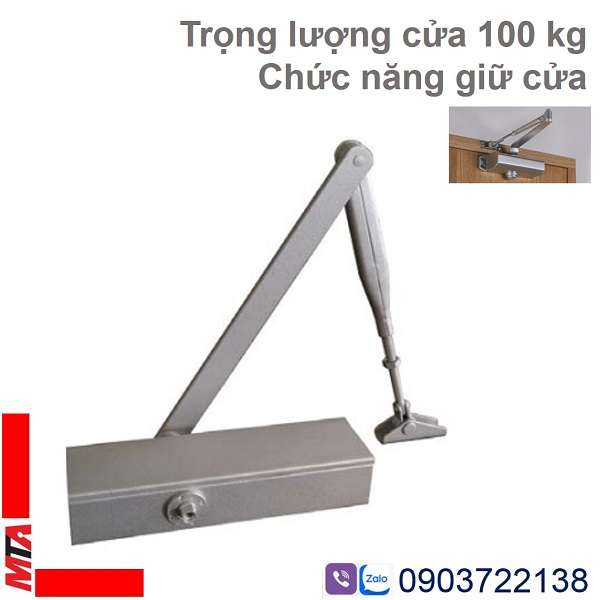 tay co thủy lực 931.77.139 có chức năng giữ cửa, trọng lượng cửa từ 45-100kg và cửa rộng từ 850-1250mm