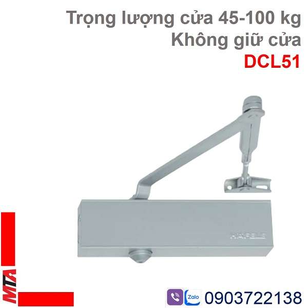 tay co thủy lực hafele DCl51 không giữ cửa trọng lượng cửa max100kg