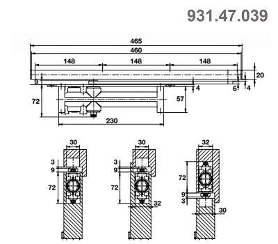 tay co thủy lực lắp âm 931.47.039