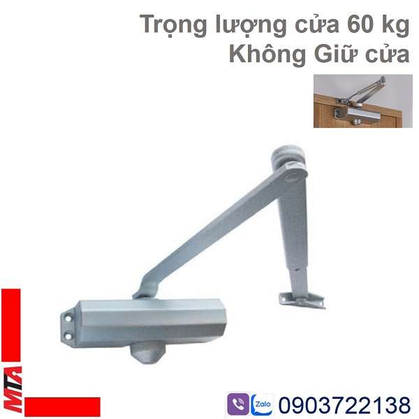 tay đẩy hơi hafele 931.77.039 không giữ cửa, cửa nặng 60kg, lắp nổi, dùng cho cửa chống cháy