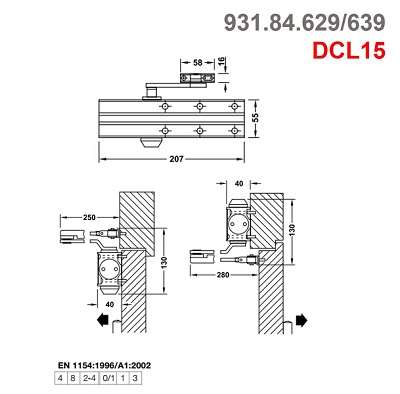 thông số kỹ thuật thiết bị đóng cửa tự động DCL15