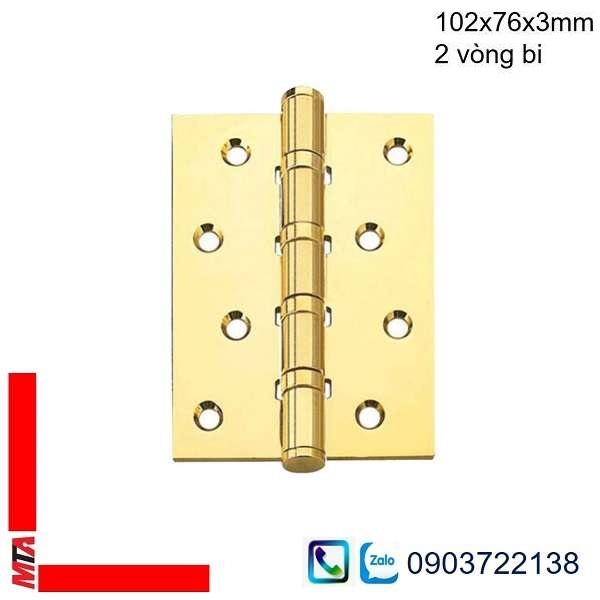 Bản lề Hafele 926.20.881 đồng bóng 102x76x3mm 2 vòng bi