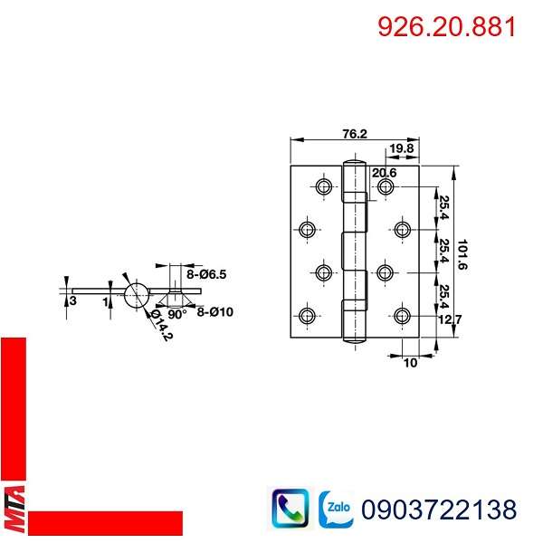 Bản lề Hafele 926.20.881