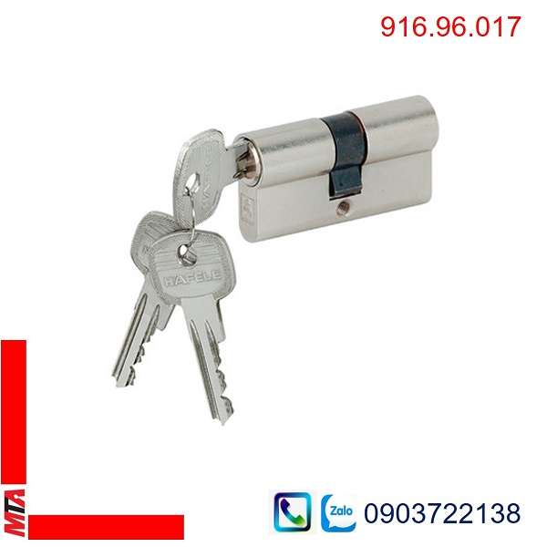 Ruột khóa Hafele 916.96.017 màu nicken mờ dài 70mm cho cửa ban công