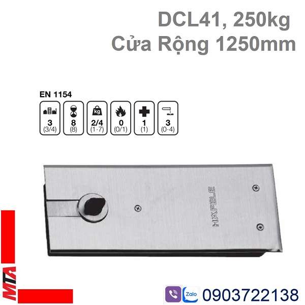 bản lề sàn hafele 250kg 932.84.040 DCL41 cửa nặng 250kg rộng 1250mm