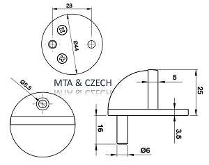 Chặn cửa gắn sàn Hafele 937.55.148 màu đồng bóng