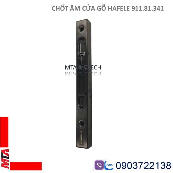 Chốt Âm cửa gỗ Hafele 911.81.341 mạ đen dài 200mm