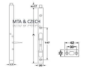 Chốt Âm cửa gỗ Hafele 911.81.343 mạ đen 