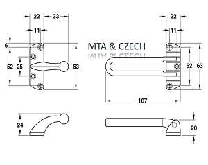 Chốt an toàn Hafele 911.59.152 dạng gài 