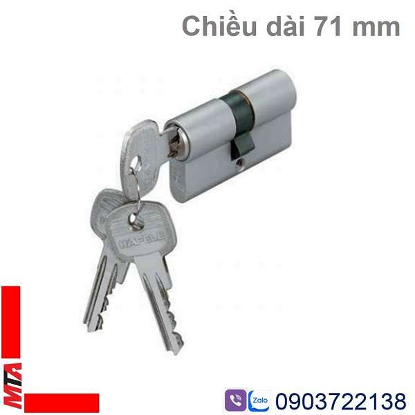 ruột khóa hafele 916.96.015 2 đầy chìa mạ niken mờ