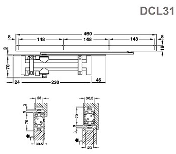 tay co thủy lực âm hafele DCl31