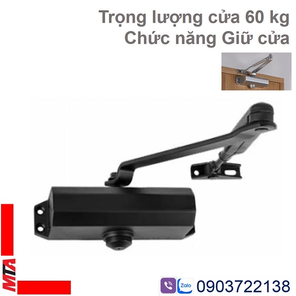 Tay co thủy lực hafele DCL11 MSP 931.84.653 giữ cửa, cửa nặng 60kg, mạ đen mờ