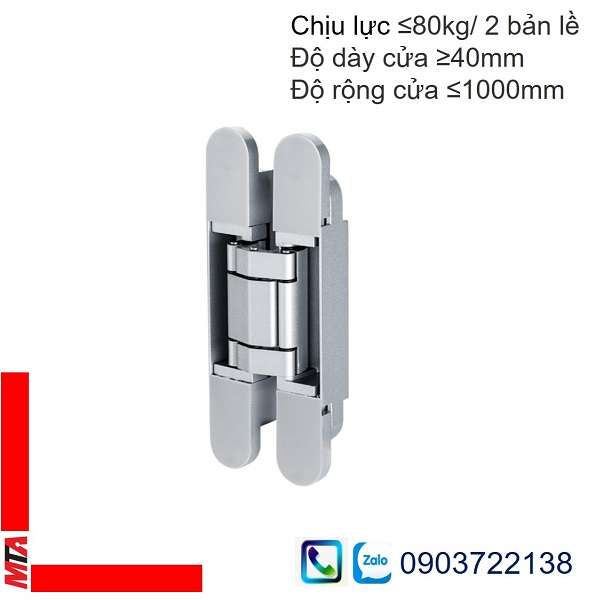 Bản lề âm 927.03.029 tải trọng 80kg/2 bản lề