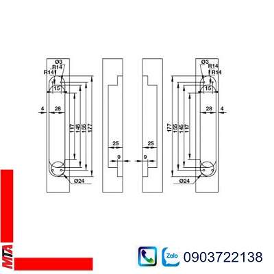 Bản lề âm Hafele 927.03.023