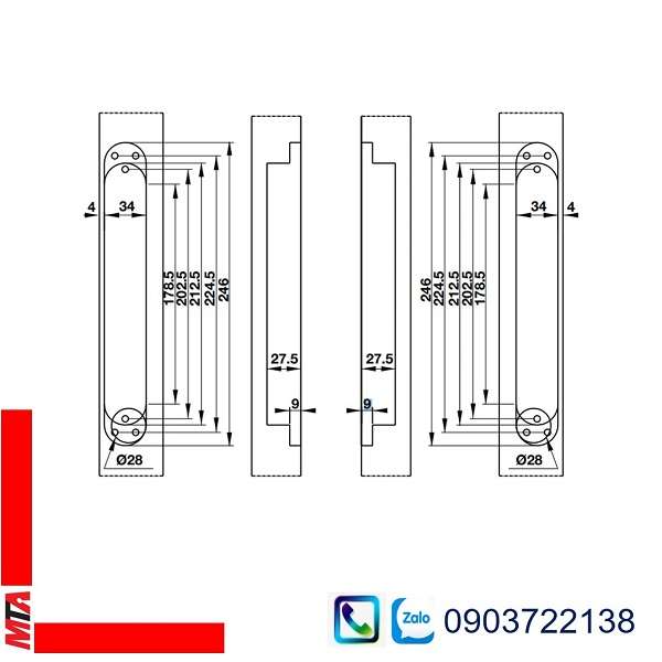 Bản lề âm Hafele 927.03.039