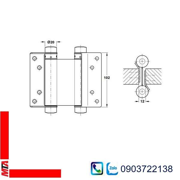 Bản lề bật 2 chiều 927.97.020