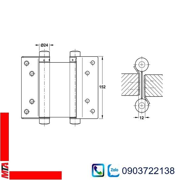 Bản lề bật 2 chiều Hafele 927.97.030