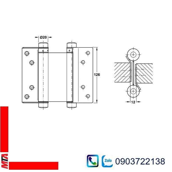 Bản lề bật 2 chiều Hafele 927.97.060