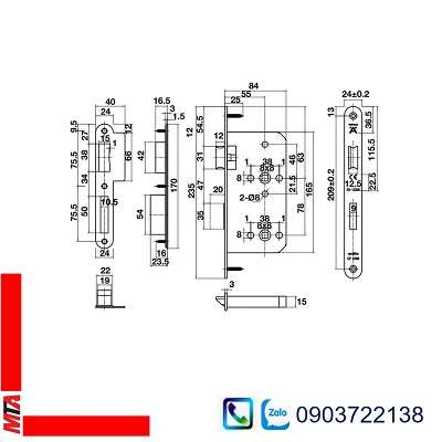 Thân khóa cho phòng tắm Hafele 911.02.157 