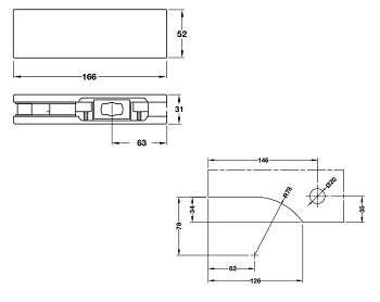 Kẹp Kính Cường Lực Hafele 981.50.010 màu inox mờ