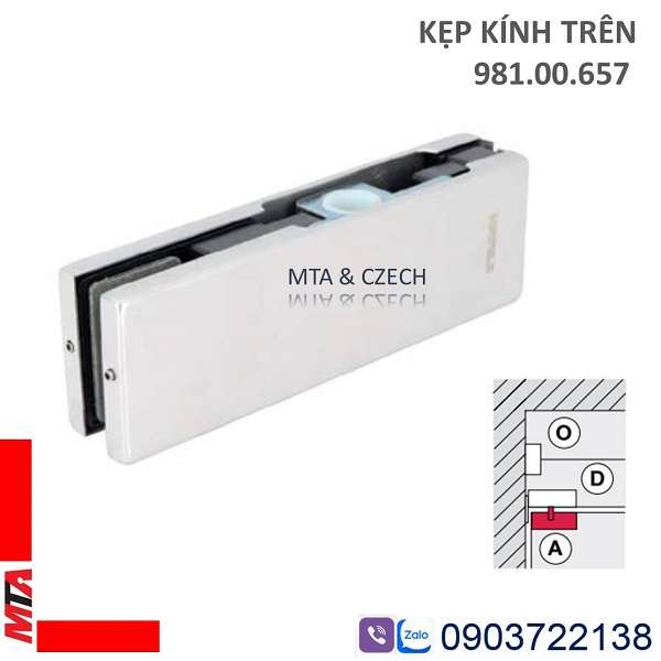 Kẹp Kính Trên Hafele 981.00.657 màu inox bóng