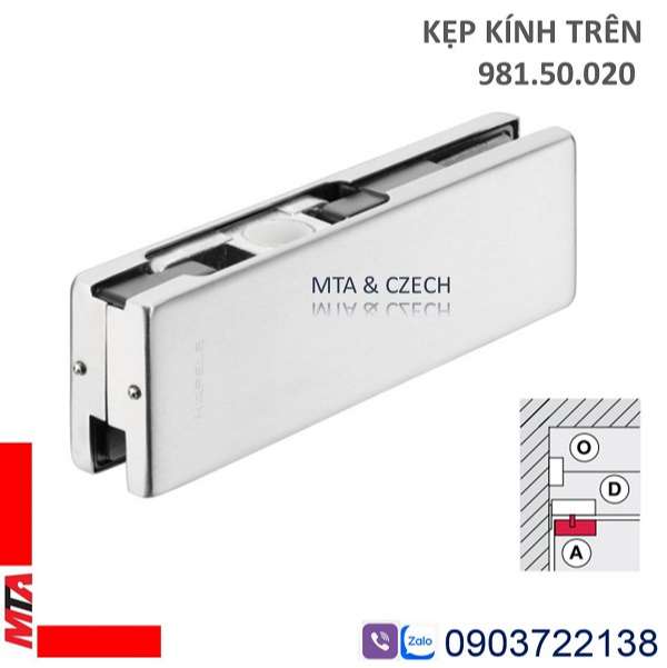 Kẹp Kính Trên Hafele 981.50.020 màu inox mờ