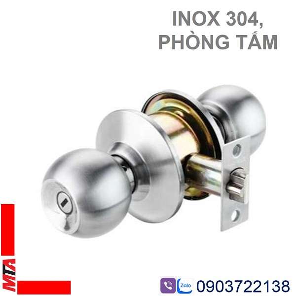 khóa cửa tay nắm tròn hafele 489.93.135 dòng DIY inox304 mạ mờ bên ngoài dùng cho cửa phòng tắm