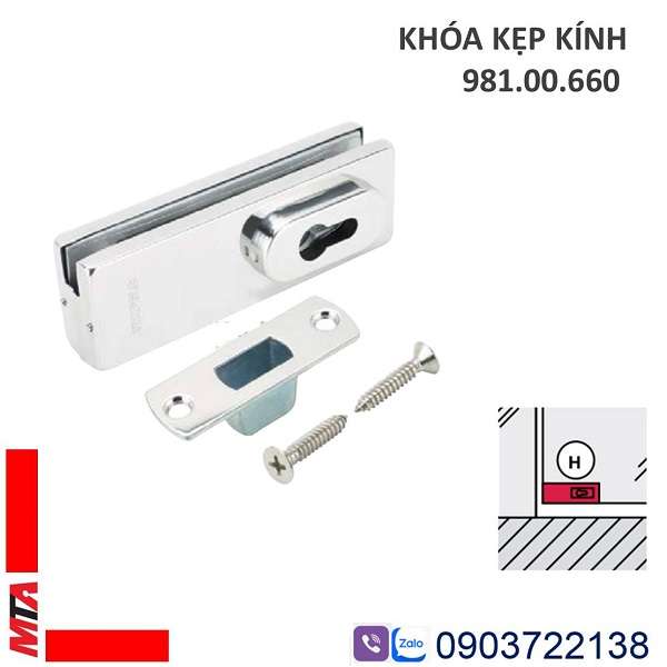 Khóa Kẹp Kính Hafele 981.00.660 Màu Inox Bóng