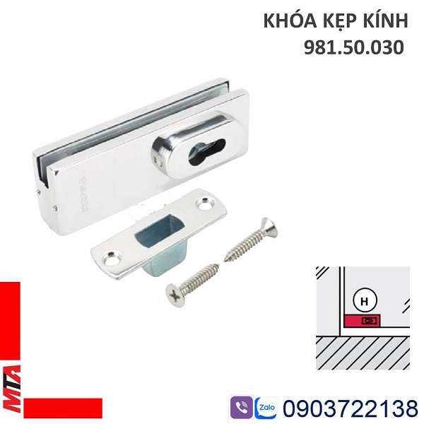 Khóa Kẹp Kính Hafele 981.50.030 Màu Inox Mờ