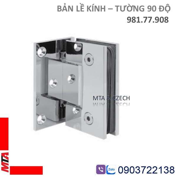 Bản Lề Kính Tường 90 Độ Hafele 981.77.908 Màu Chrome Bóng