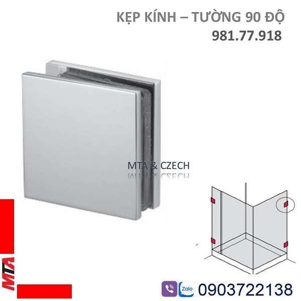 Kẹp Kính Tường 90 Độ Hafele 981.77.918 Màu Chrome bóng