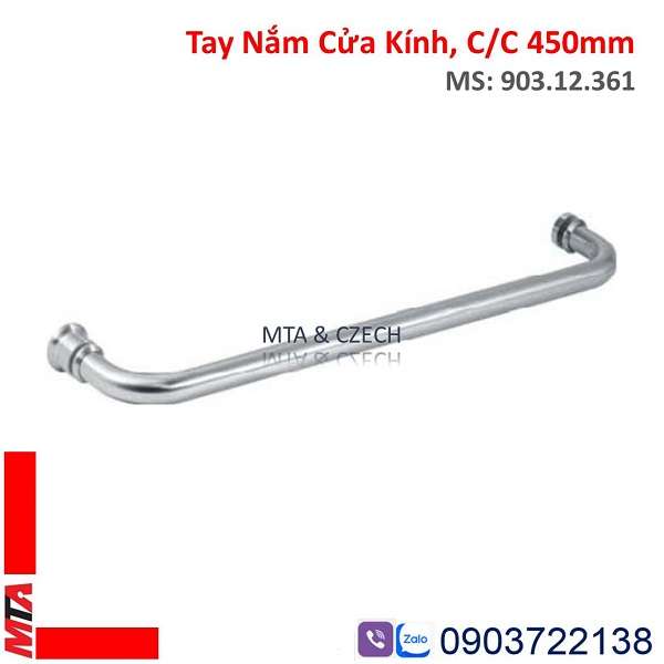 Tay Nắm Cửa Kính Hafele 903.12.361 Màu Inox Bóng