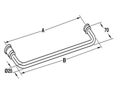 Tay Nắm Cửa Kính Hafele 903.12.361 Màu Inox Bóng 