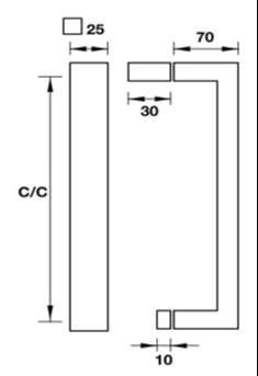 Tay Nắm Cửa Kính Hafele 903.04.161 Màu Inox Bóng Dài 450mm