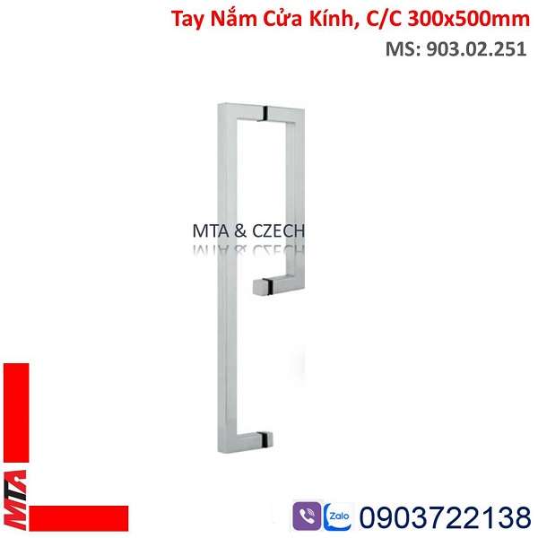 Tay Nắm Cửa Kính Hafele 903.02.251 Màu Inox Bóng