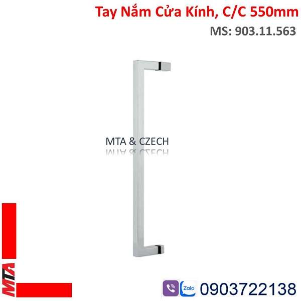 Tay Nắm Cửa Kính Hafele 903.11.563 Màu Inox Bóng