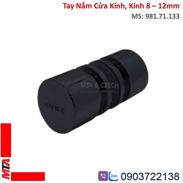 Tay Nắm Cửa Kính Hafele 981.71.133 Màu Đen Mờ