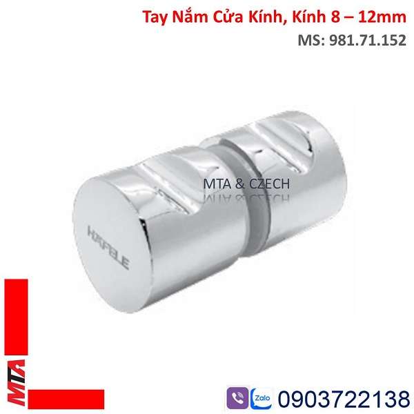 Tay Nắm Cửa Kính Hafele 981.71.152 Màu Chrome Bóng