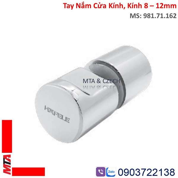 Tay Nắm Cửa Kính Hafele 981.71.162 Màu Chrome Bóng