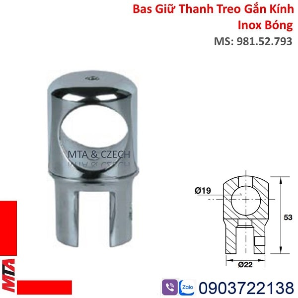 Bas Giữ Thanh Treo Gắn Kính Hafele 981.52.793