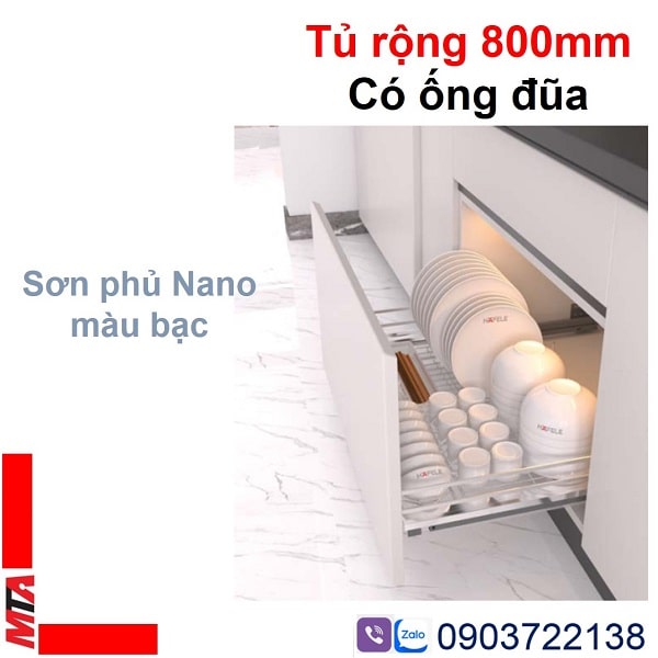 kệ để bát đĩa kosmo hafele 549.08.447 thuộc dòng cappella phụ bạc nano cho tủ rộng 800mm