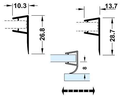 Ron Cửa Kính Chữ F Hafele 950.50.016