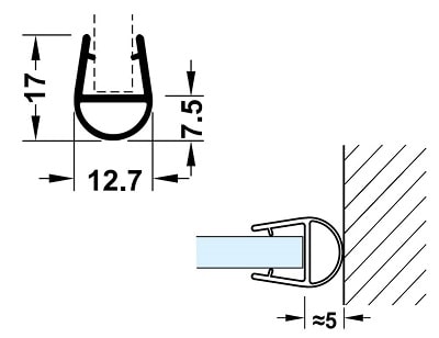 Ron Cửa Kính Hafele 950.50.014 