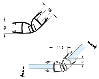 Ron Cửa Kính Nam Châm 135Độ Hafele 950.50.028 