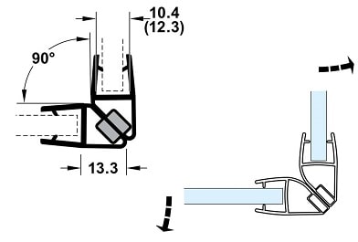 Ron Cửa Kính Nam Châm 90Độ Hafele 950.50.026